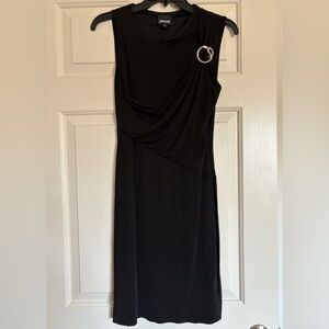 Roberto Cavalli Just Cavalli Black Sleeveless Dress Drapes Pendant Italy NWT ✨